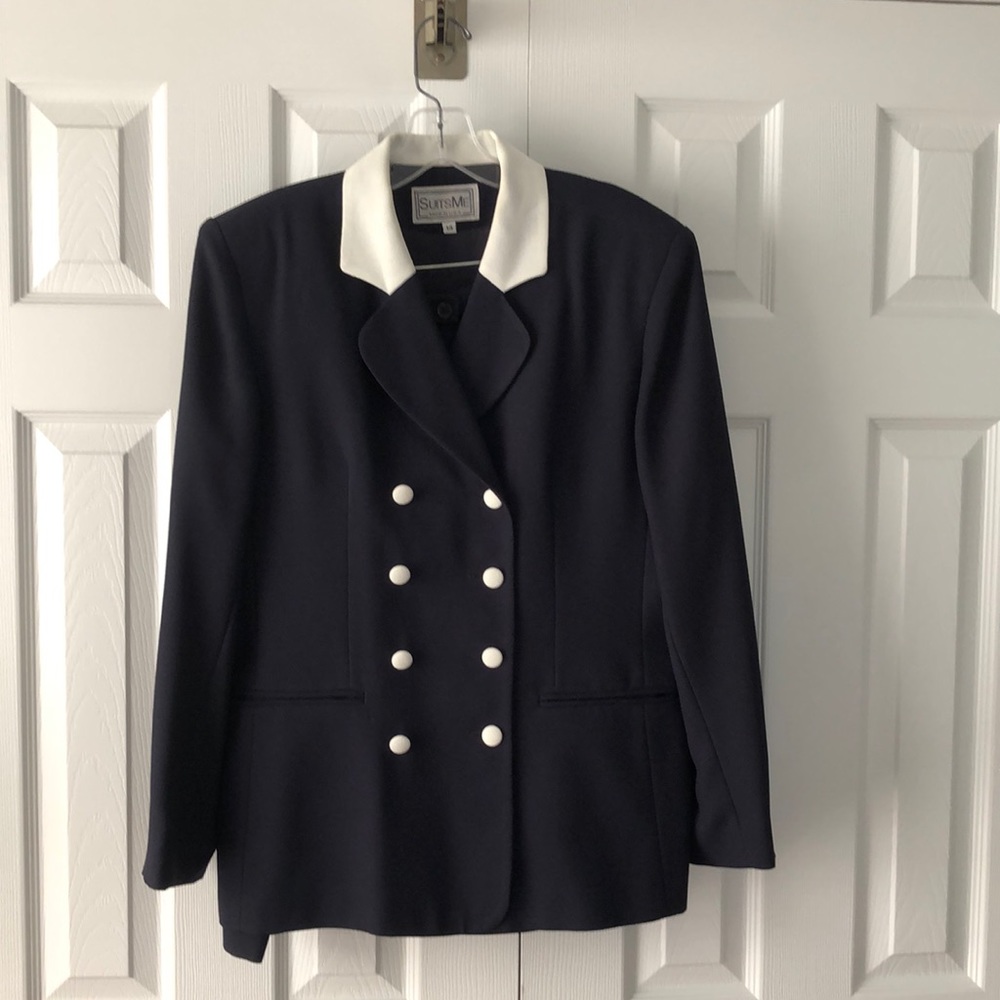Navy blue skirt suit size 14